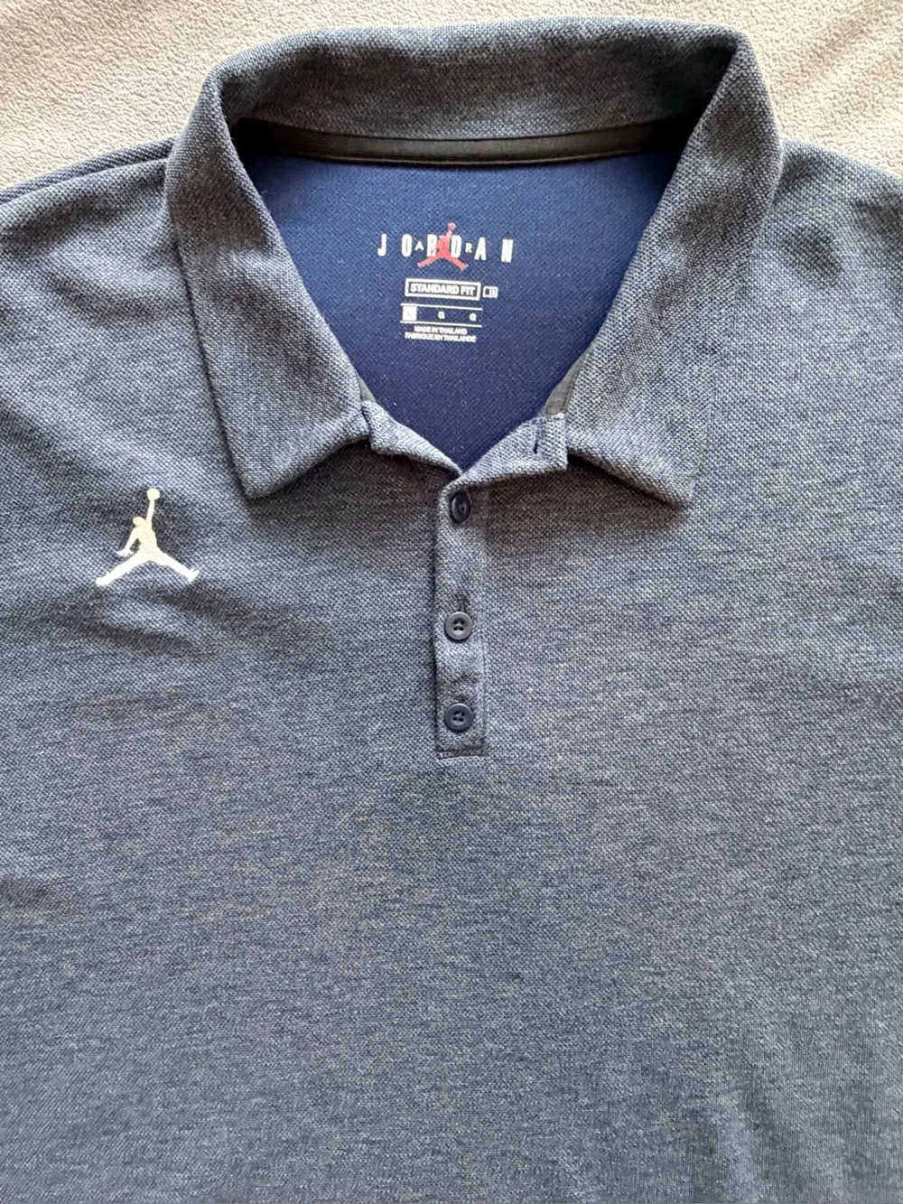 Jordan - Dark Blue - Men's Polo with White Jumpman - Large - Standard Fit
